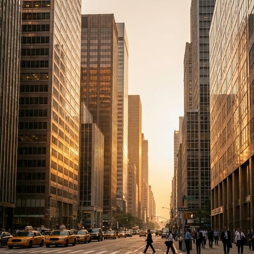 Park Avenue office canyon looking south in Midtown Manhattan