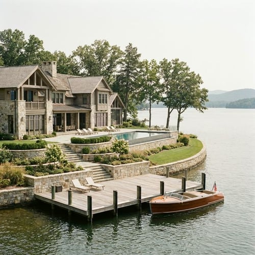 Pristine luxury waterfront estate with private dock
