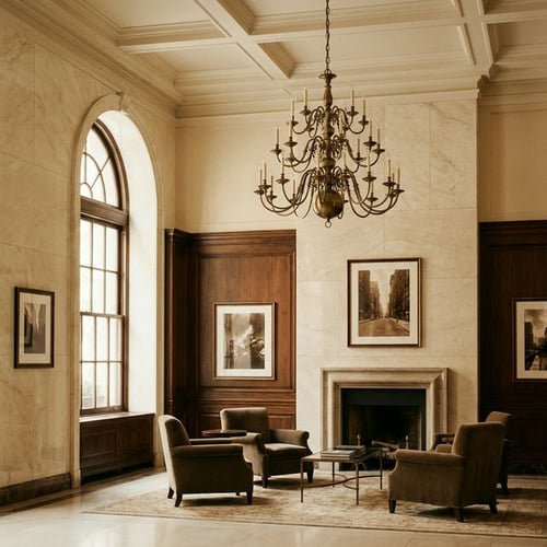 Elegant marble foyer in a classic Upper East Side building